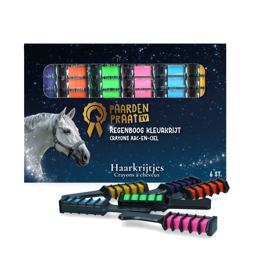 Paardenpraat Regenboog Kleurkrijt - 6 stuks - afbeelding 1
