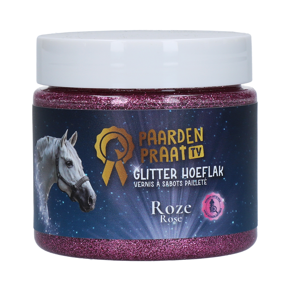 Paardenpraat TV Glitter Hoeflak Roze - Stralende hoeven voor je paard