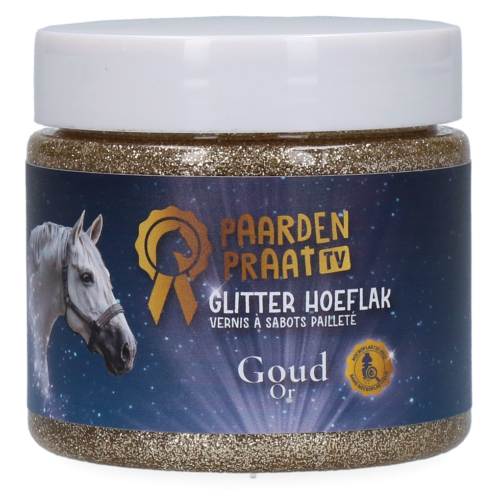 Paardenpraat TV Glitter Hoeflak Goud - Stralende Hoefverzorging