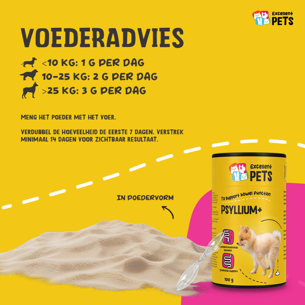 Excellent Pets Dog Psyllium+ 100 g - Supplement voor honden - afbeelding 2
