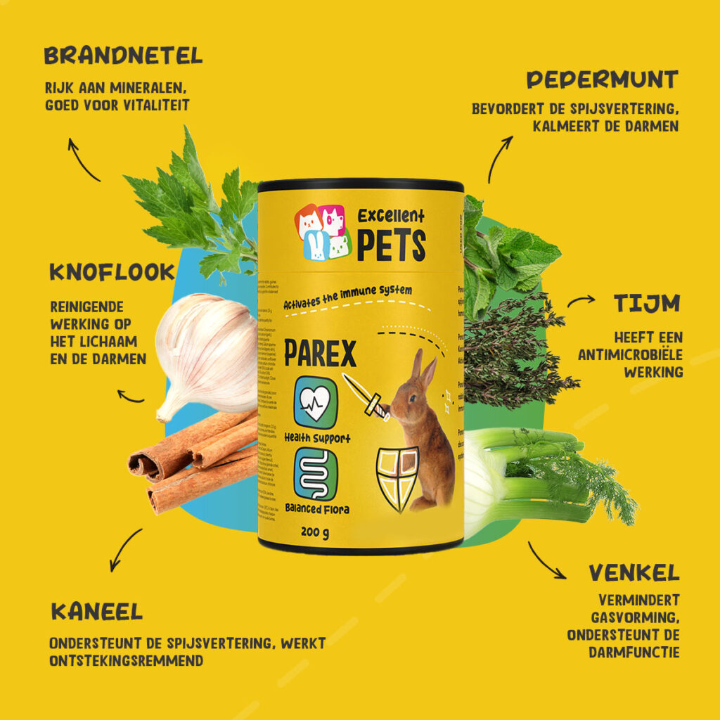 Excellent Pets Rabbit Parex 200 g - aanvullend diervoeder voor konijnen en knaagdieren - afbeelding 6