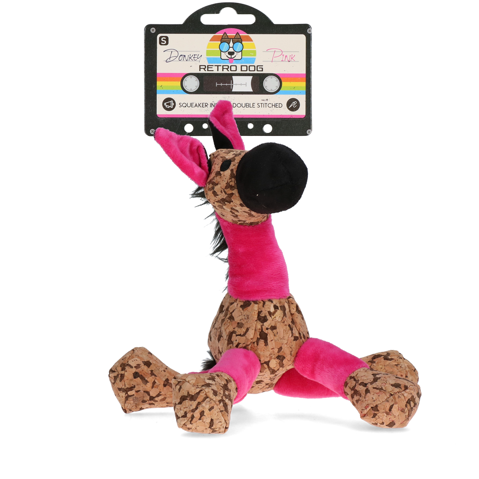 Retro Dog Donkey Roze S - Speelgoed voor Honden - afbeelding 1