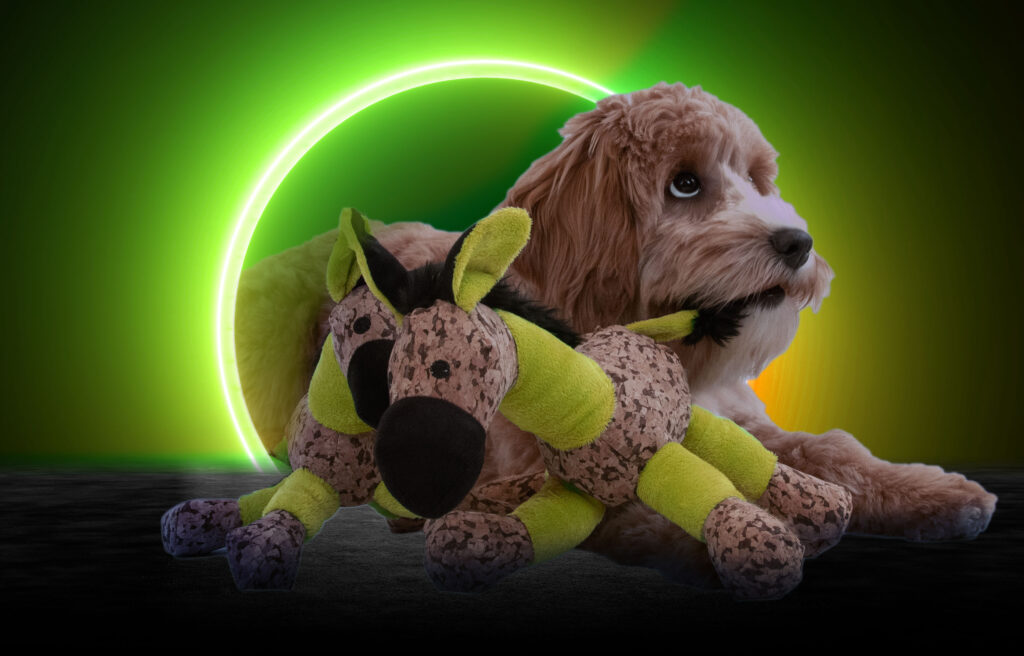 Retro Dog Donkey Geel S - Vrolijke knuffel voor honden - afbeelding 4