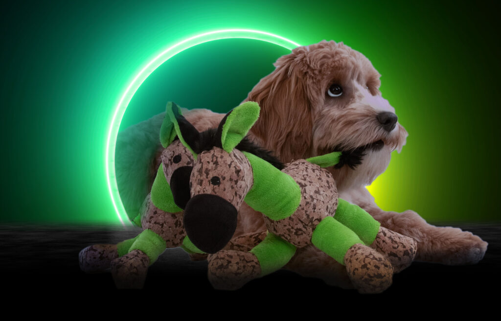 Retro Dog Donkey Groen S - Speelgoed voor Honden - afbeelding 4