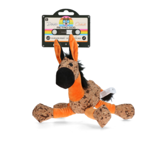 Retro Dog Donkey Oranje S - Zacht Speelgoed voor Honden