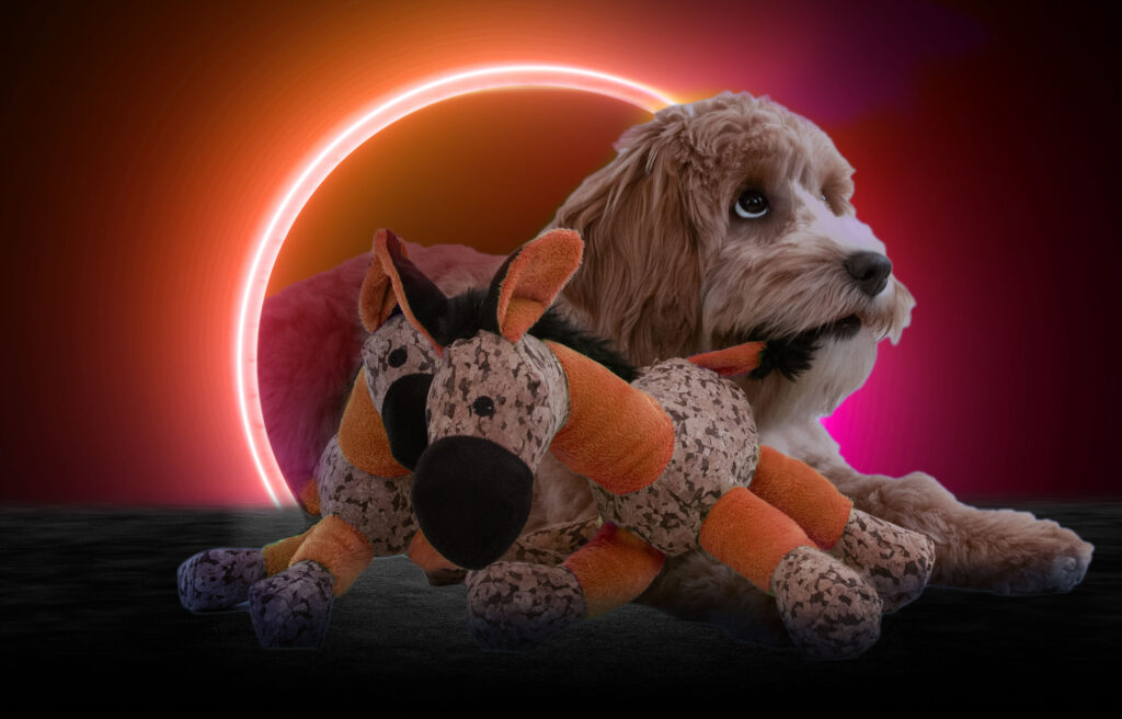 Retro Dog Donkey Oranje S - Zacht Speelgoed voor Honden - afbeelding 4