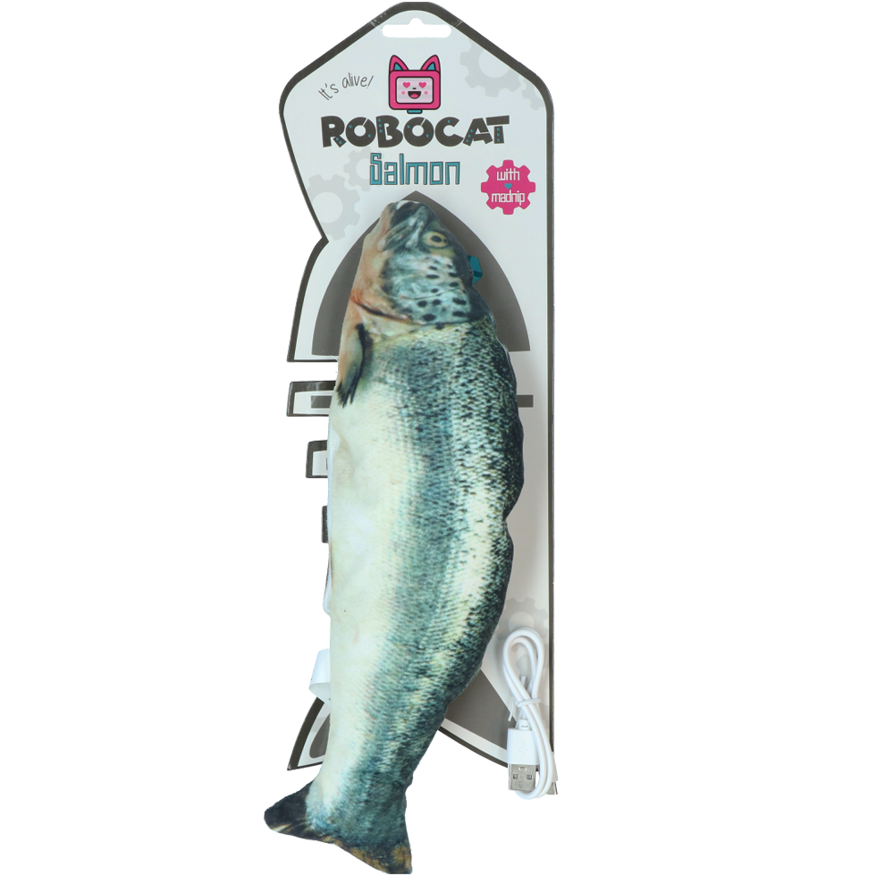 Robocat Zalm - Bewegende vis voor katten met MADNIP - afbeelding 1