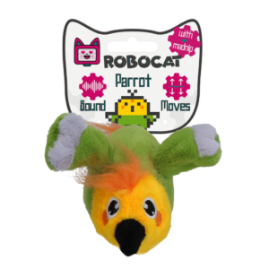 Robocat Papegaai - Bewegend en Piepende Kattenspeelgoed met Madnip