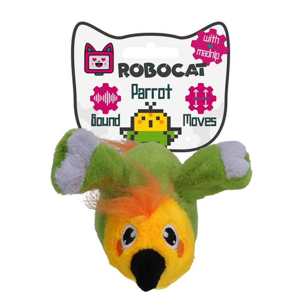 Robocat Papegaai - Bewegend en Piepende Kattenspeelgoed met Madnip - afbeelding 1