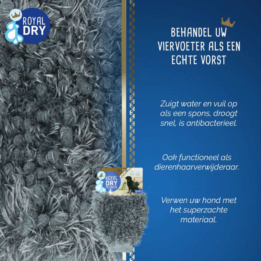 Royal Dry Handschoen & Haarverwijderaar voor Honden - afbeelding 4