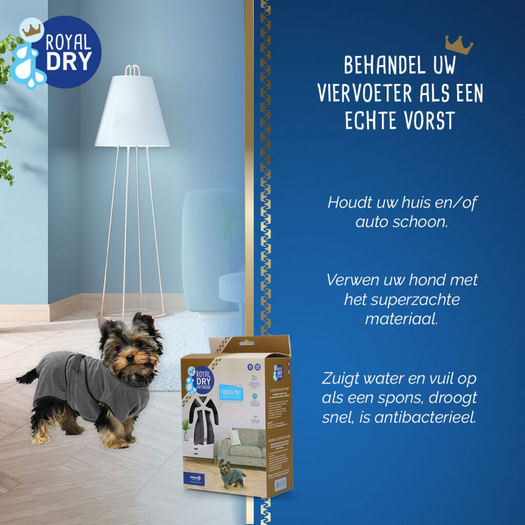 Royal Dry Badjas Voor Honden XS - Super absorberend en zacht - afbeelding 4