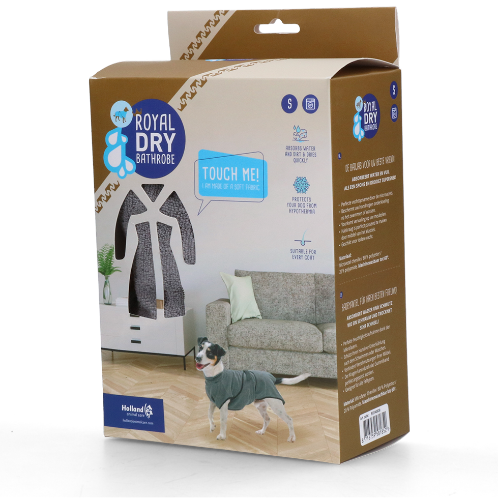 Royal Dry Badjas Voor Honden S - Absorberend en Zacht - afbeelding 1