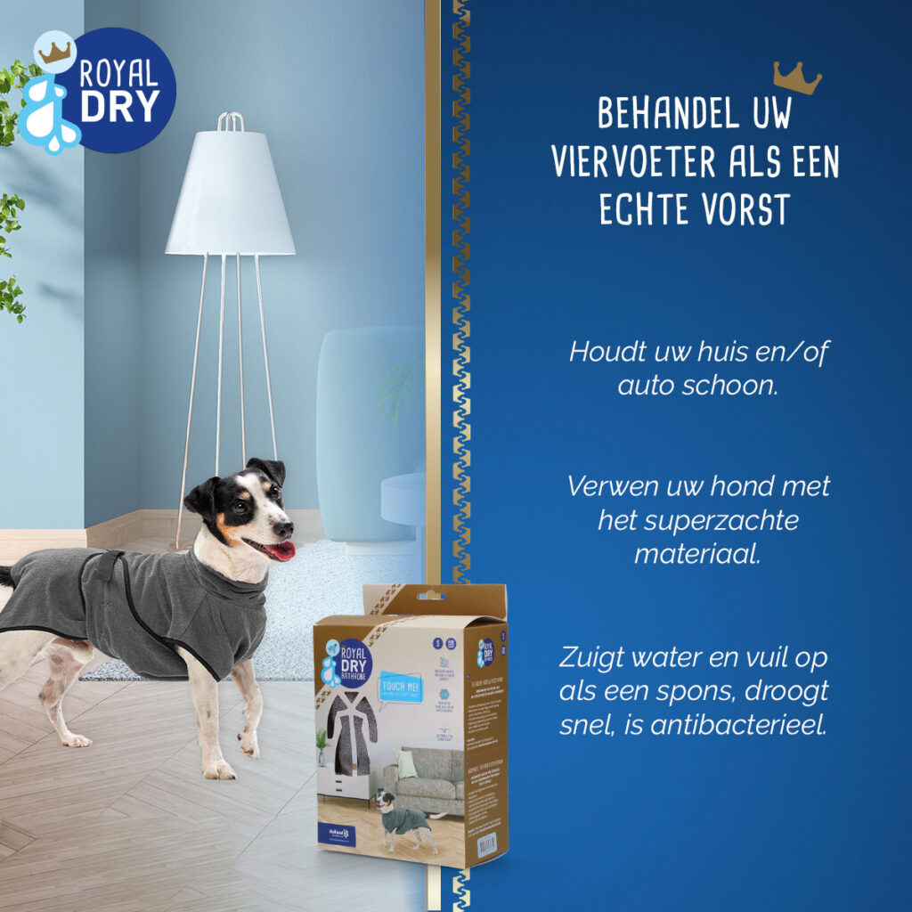 Royal Dry Badjas Voor Honden S - Absorberend en Zacht - afbeelding 5