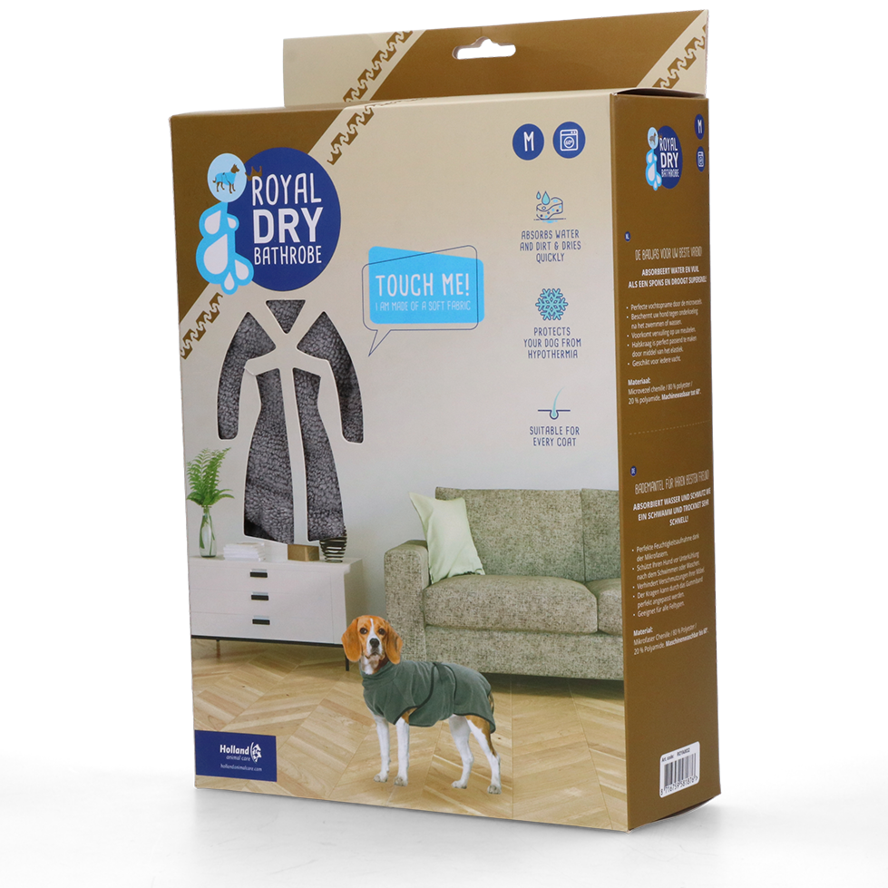 Royal Dry Badjas Voor Honden M - Absorberend en Zacht - afbeelding 1
