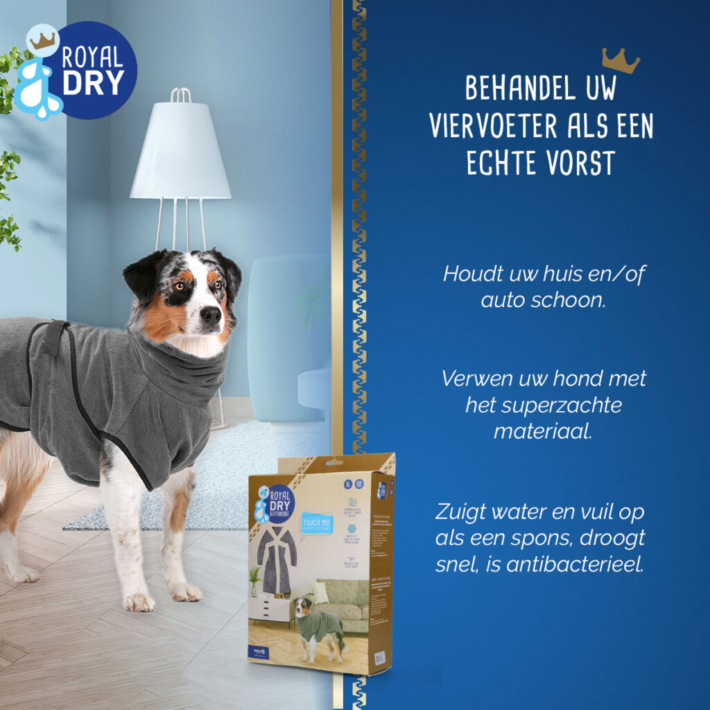 Royal Dry Badjas Voor Honden XL - Super absorberend en zacht - afbeelding 4