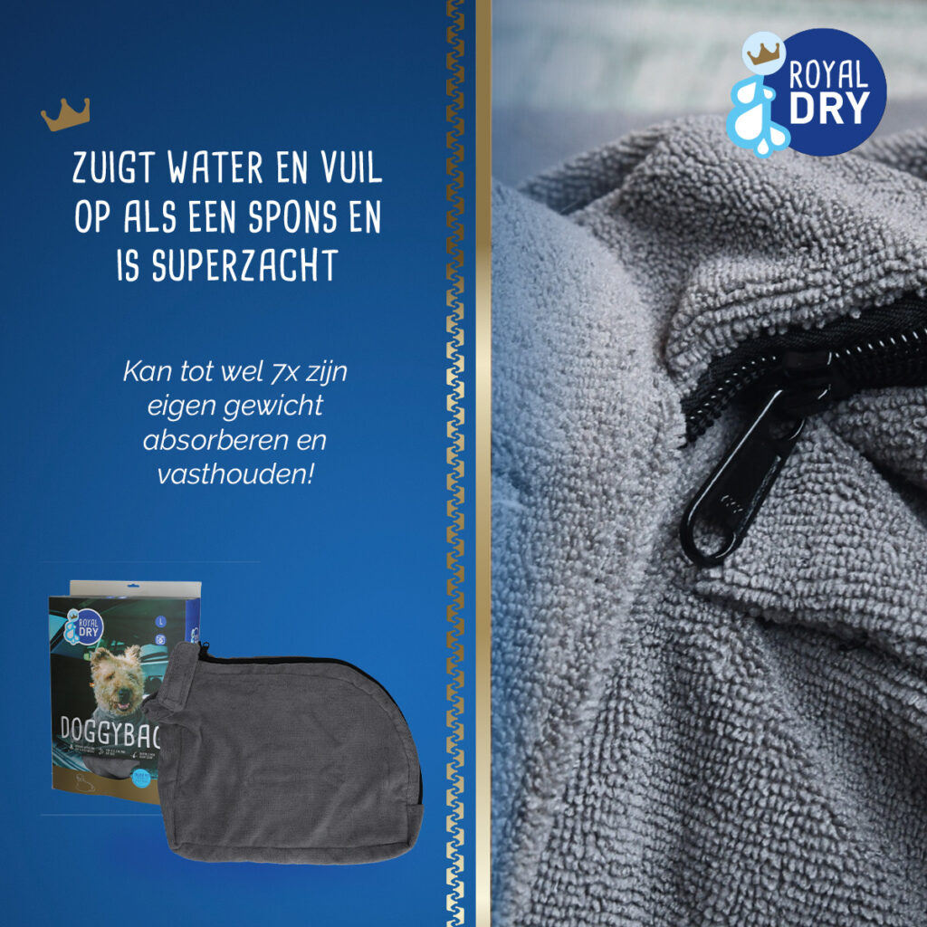 Royal Dry Doggy Bag Droogzak L - Super absorberend voor honden - afbeelding 4