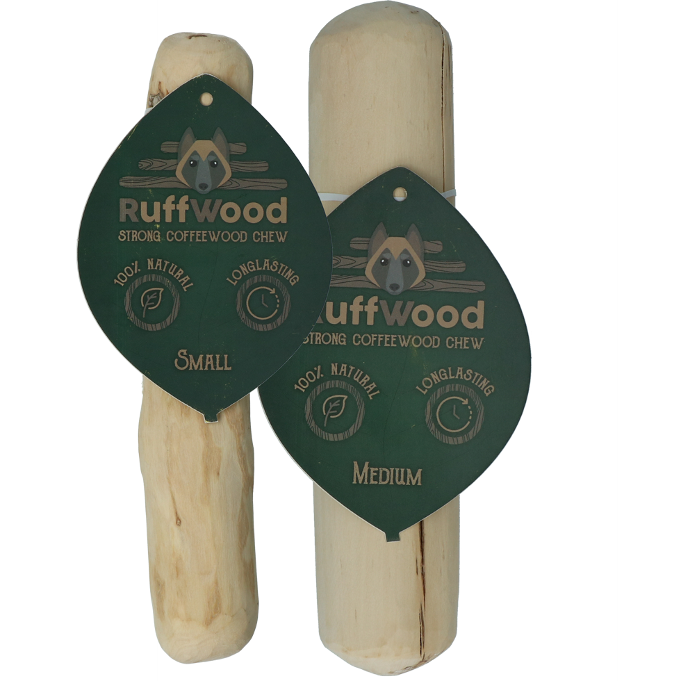 Ruffwood Kauwstaaf Coffee M - 22 cm, Ø 4,8 cm - afbeelding 3