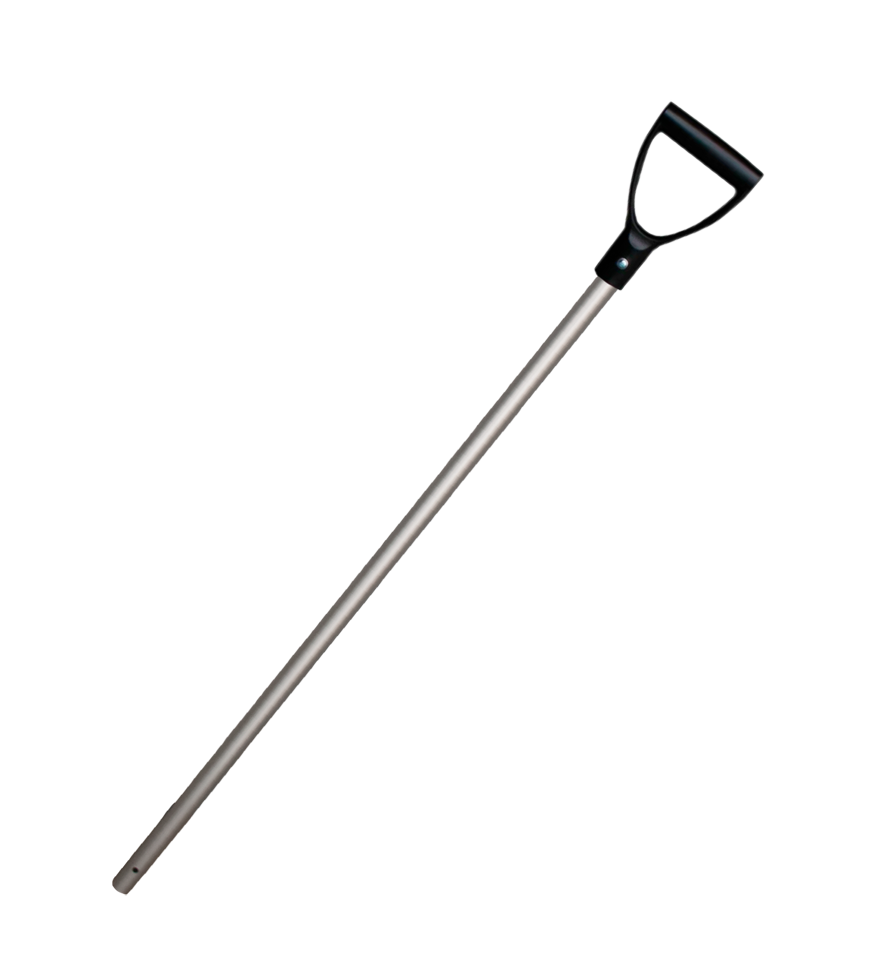 Schop steel aluminium 28x105 cm met zwart handvat