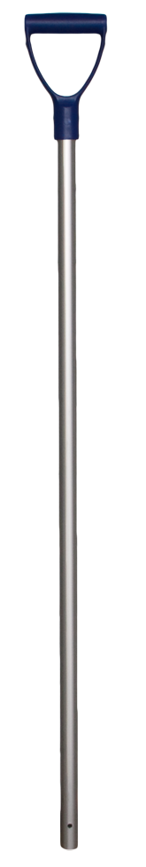 Aluminium schopsteel 28 mm, 105 cm met donkerblauw handvat