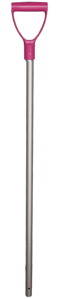 Aluminium schop steel 28 mm met roze handvat, 105 cm