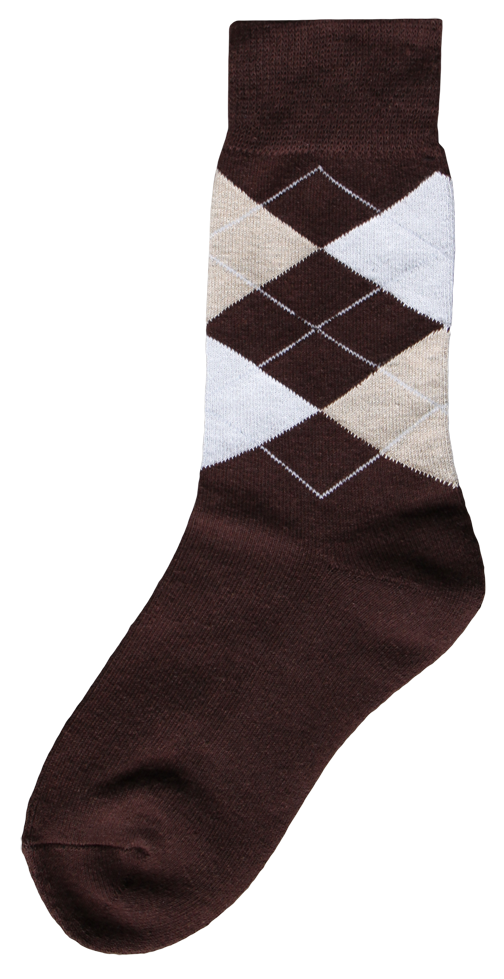 Ruitersokken bruin/beige/wit maat 43-46