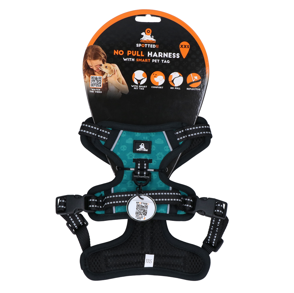 Spotted! Pro No Pull Harnas Groen XXS - Anti Trek Harnas voor Honden - afbeelding 1