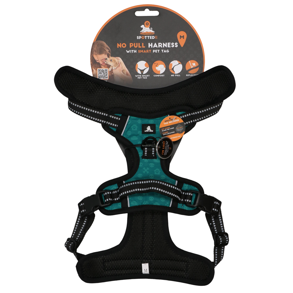 Spotted! Pro No Pull Harnas Groen M - Anti Trek Harnas voor Honden - afbeelding 1