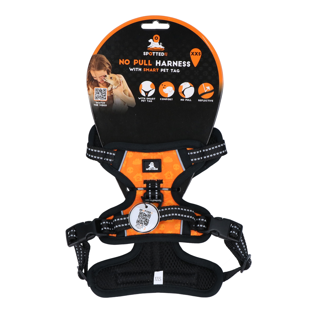 Spotted! Pro No Pull Harnas Oranje XXS - Comfortabel en Veilig - afbeelding 1