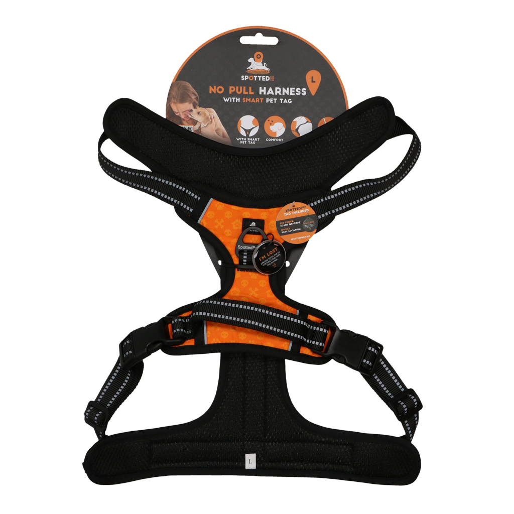 Spotted! Pro No Pull Harnas Oranje L - Comfortabel en Veilig - afbeelding 1