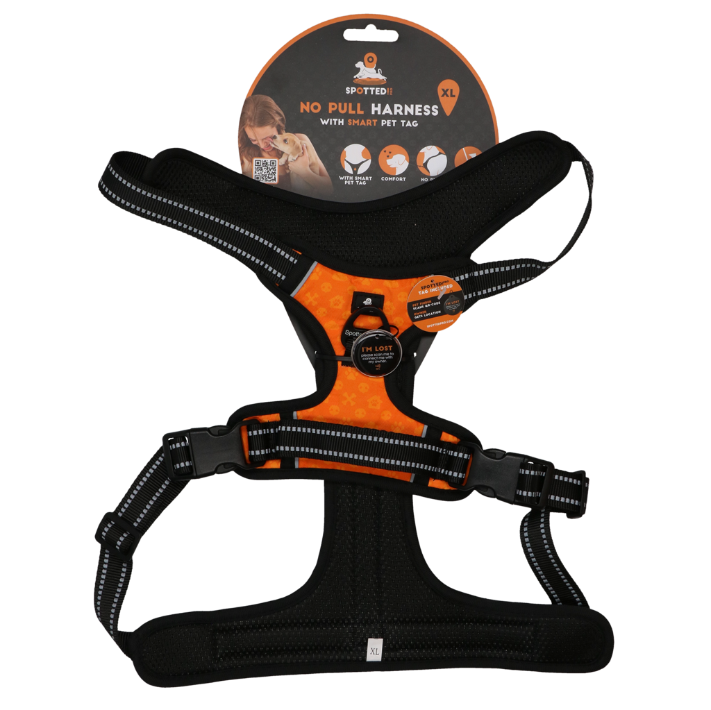 Spotted! Pro No Pull Harnas Oranje XL voor Honden - afbeelding 1
