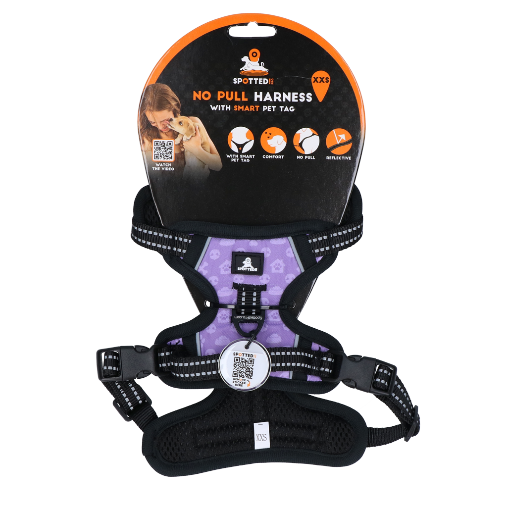 Spotted! Pro No Pull Harnas Paars XXS - Anti Trek Harnas voor Honden - afbeelding 1