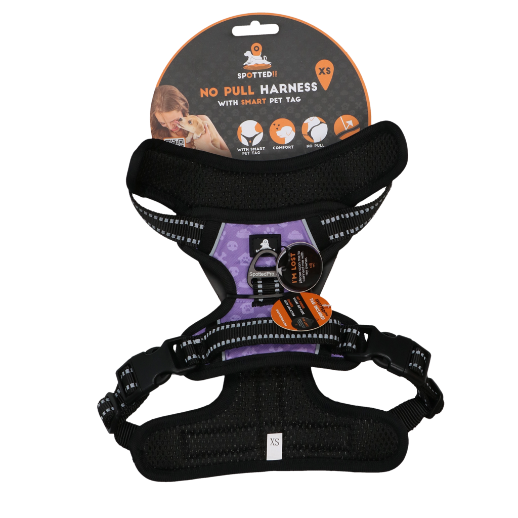 Spotted! Pro No Pull Harnas Paars XS - Comfortabel en Veilig - afbeelding 1