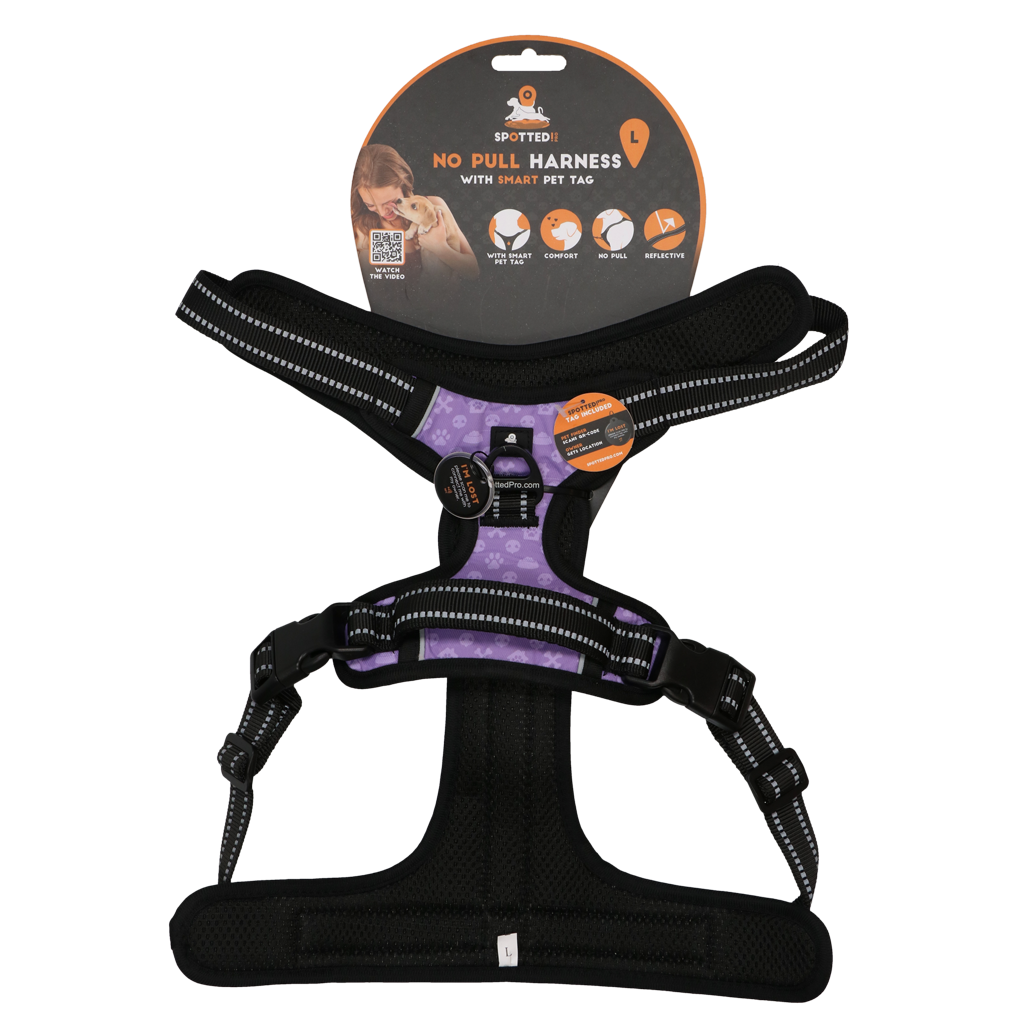 Spotted! Pro No Pull Harnas Paars L - Anti Trek Harnas voor Honden - afbeelding 1