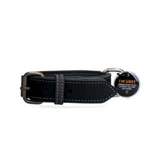 Spotted! Pro Leren Halsband Zwart 3 x 65 cm