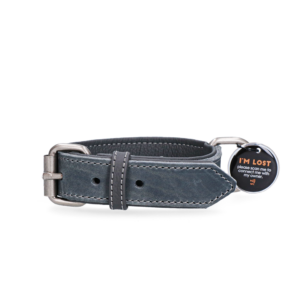 Spotted! Pro Leren Halsband Grijs 2,5 x 45 cm