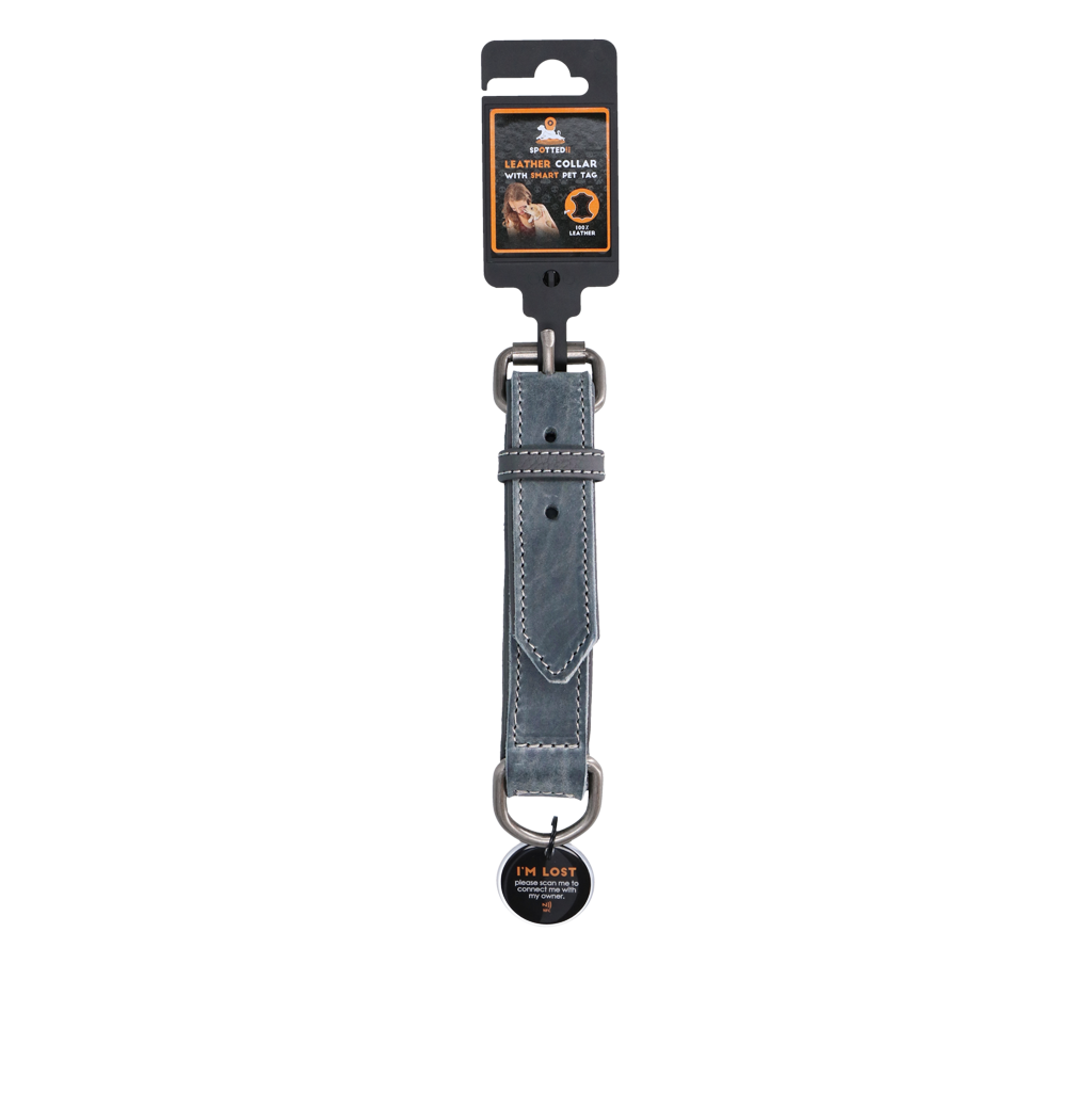 Spotted! Pro Leren Halsband Grijs 3 x 60 cm - afbeelding 3
