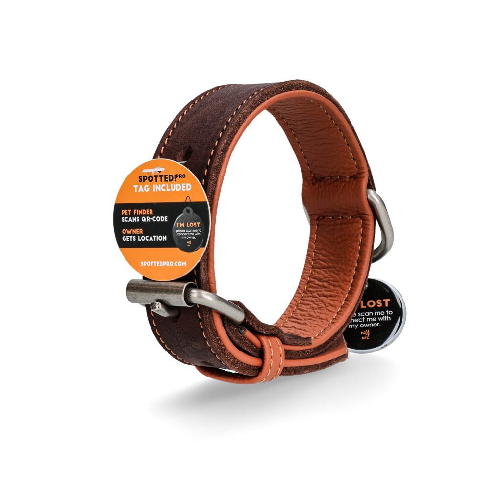 Spotted! Pro Leren Halsband Bruin 3 x 55 cm - Duurzaam en Comfortabel - afbeelding 4