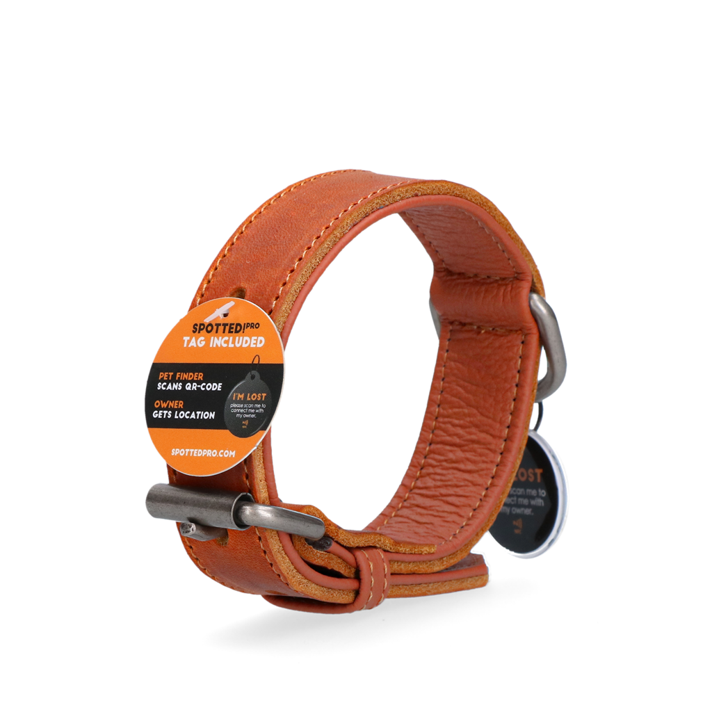 Spotted! Pro Leren Halsband Cognac 3 x 60 cm - Comfortabel en Duurzaam - afbeelding 3