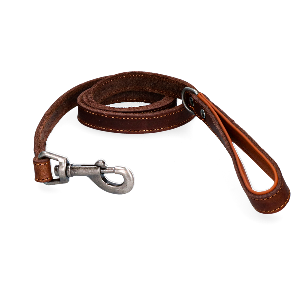 Spotted! Pro Leren Hondenlijn Bruin 1,8cm x 130cm - afbeelding 1