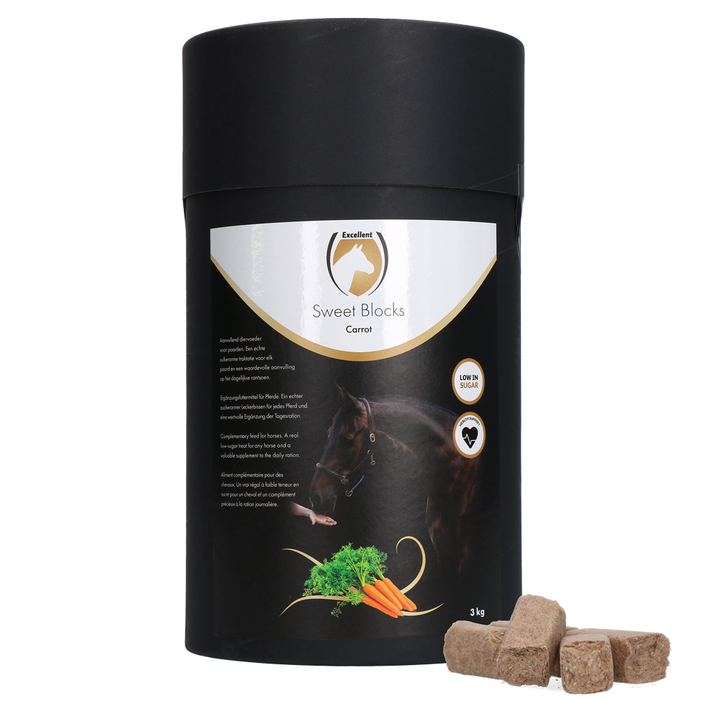 Excellent Horse Sweet Blocks Carrot 3 kg - Gezonde traktatie voor paarden - afbeelding 1