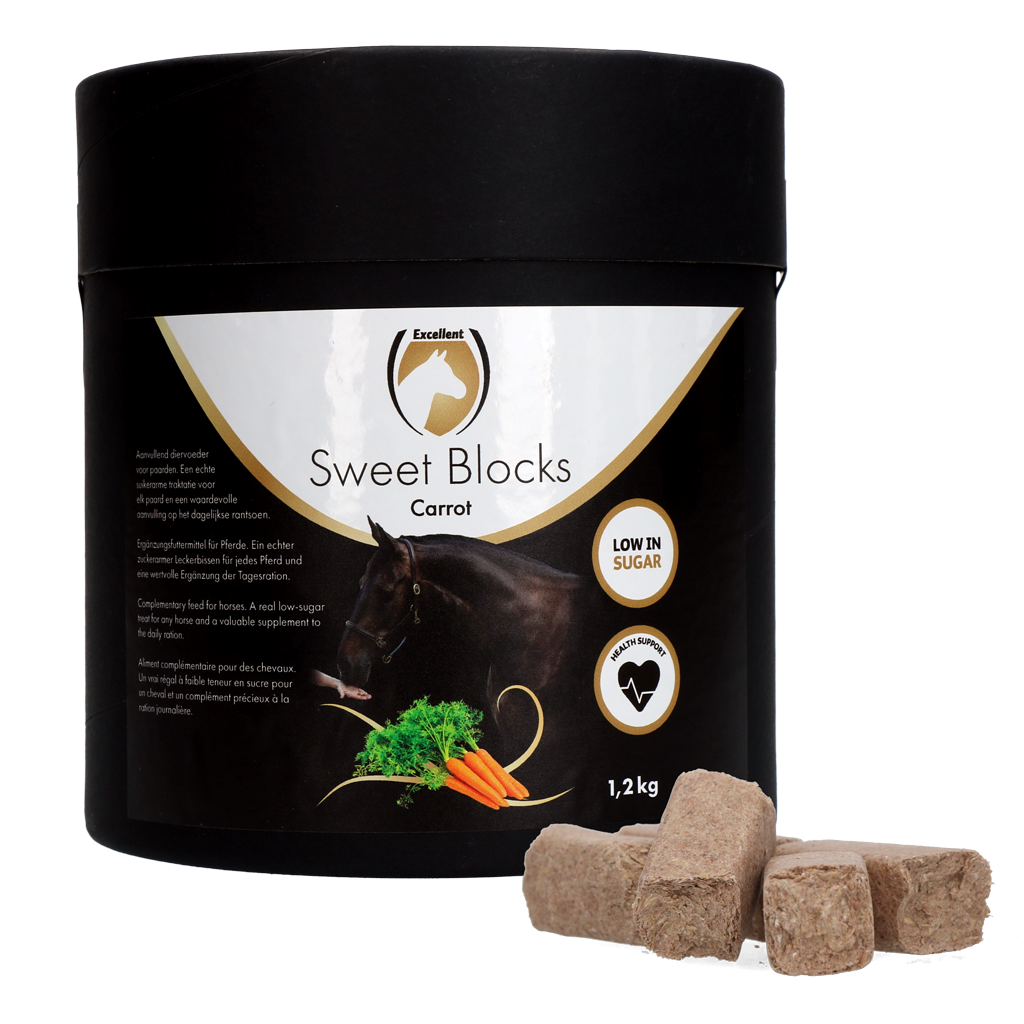 Excellent Horse Sweet Blocks Carrot 1,2 kg - Gezonde Paardentraktatie - afbeelding 1