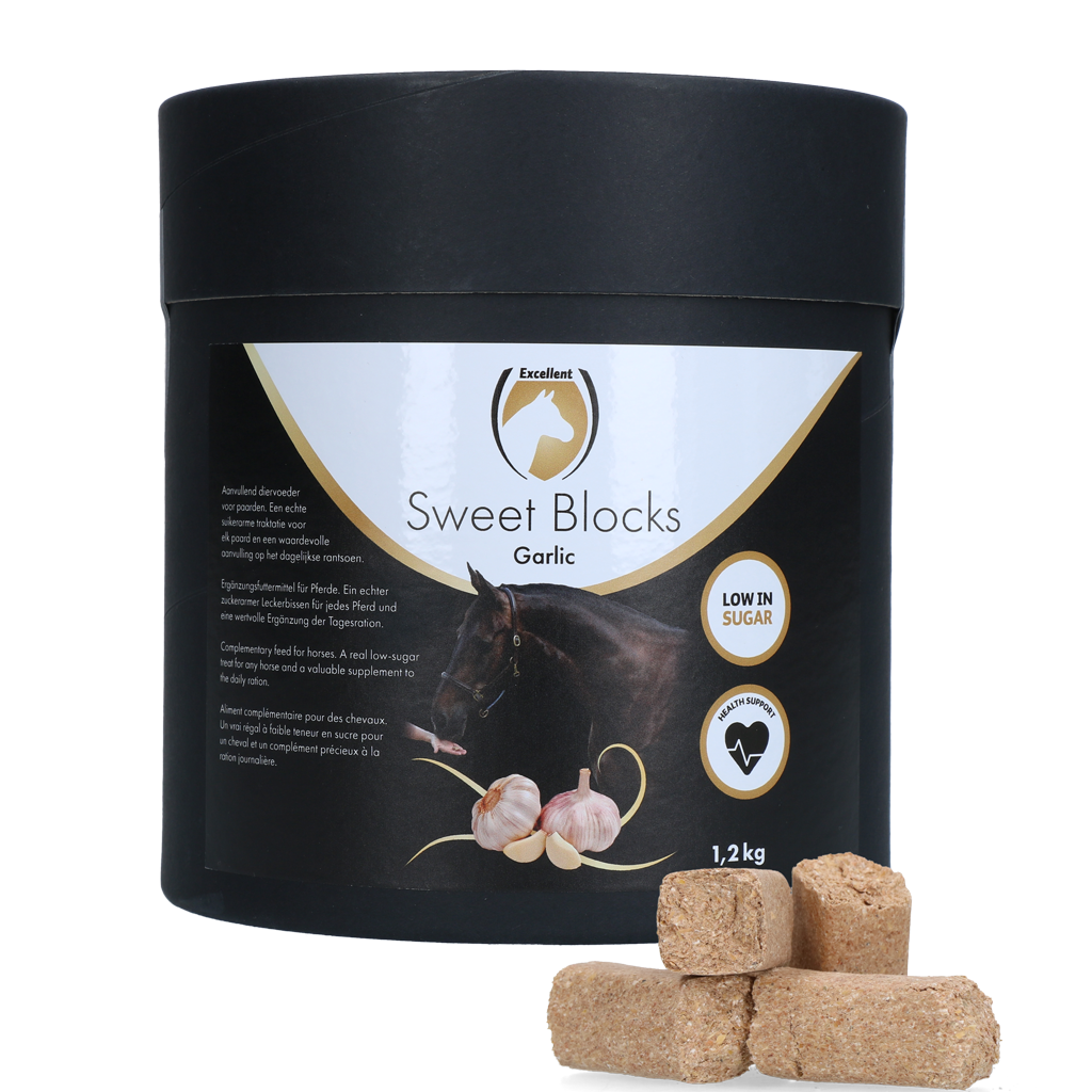 Excellent Horse Sweet Blocks Knoflook 1,2 kg - Gezonde traktatie voor paarden - afbeelding 1