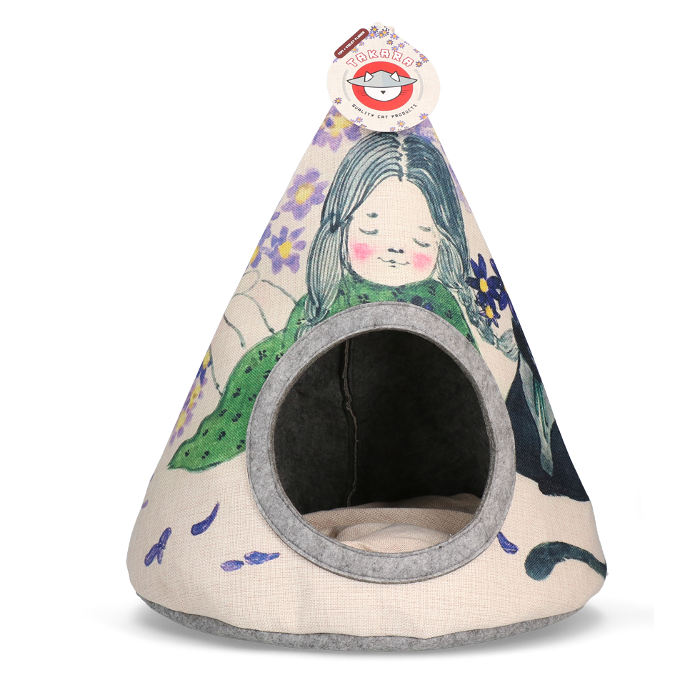 Takara Tipi Violet Flower - Kussen en Transport voor Katten 42 x 56 cm - afbeelding 1