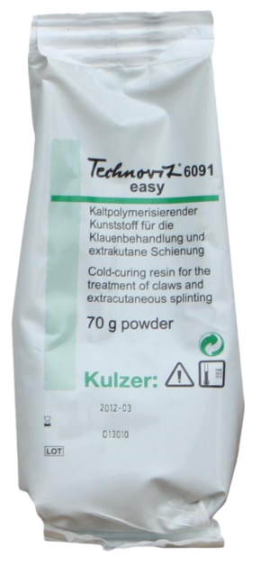 Technovit 6091 Easy Poeder 70 g - Snel hardende kunststof voor klauwverzorging