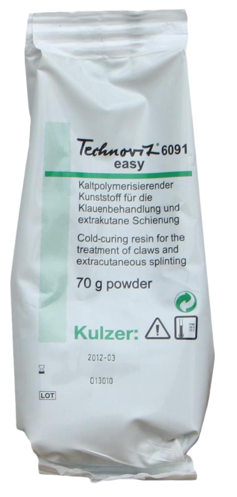 Technovit 6091 Easy Poeder 70 g - Snel hardende kunststof voor klauwverzorging