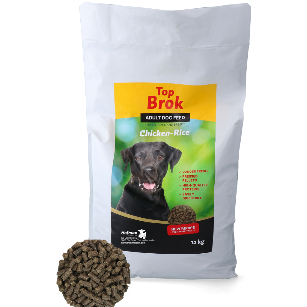 Topbrok Hond Geperste Brokken Kip & Rijst 12 kg - afbeelding 1