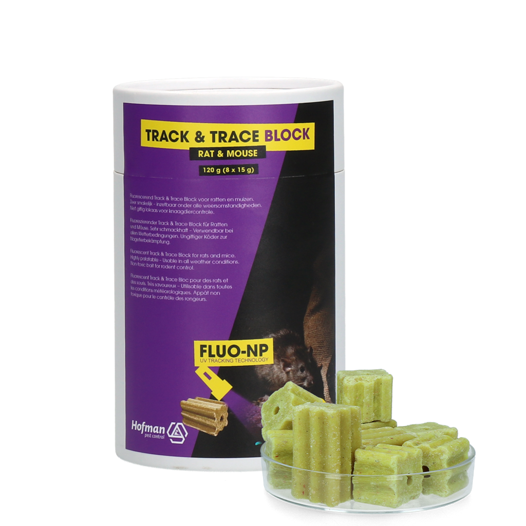 Track & Trace Block Fluo-NP 8 x 15 g voor ratten en muizen