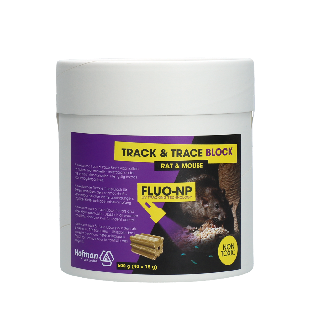 Track & Trace Block Fluo-NP 40 x 15 g - Fluorescerend lokaas voor knaagdieren