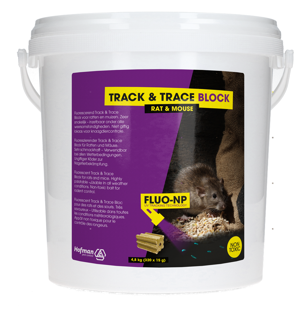 Track & Trace Block Fluo-NP 320 x 15 g - Fluorescerend lokaas voor knaagdieren