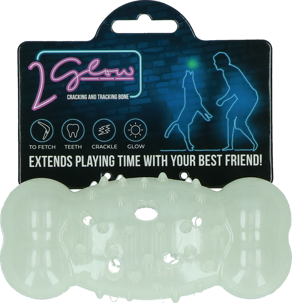 2 Glow Cracking & Tracking Bone - Speelgoed voor honden - afbeelding 1